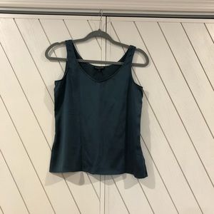 Eileen Fisher teal silk top PS